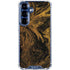 Gold and Black Marble Galaxy S25 Clear Case